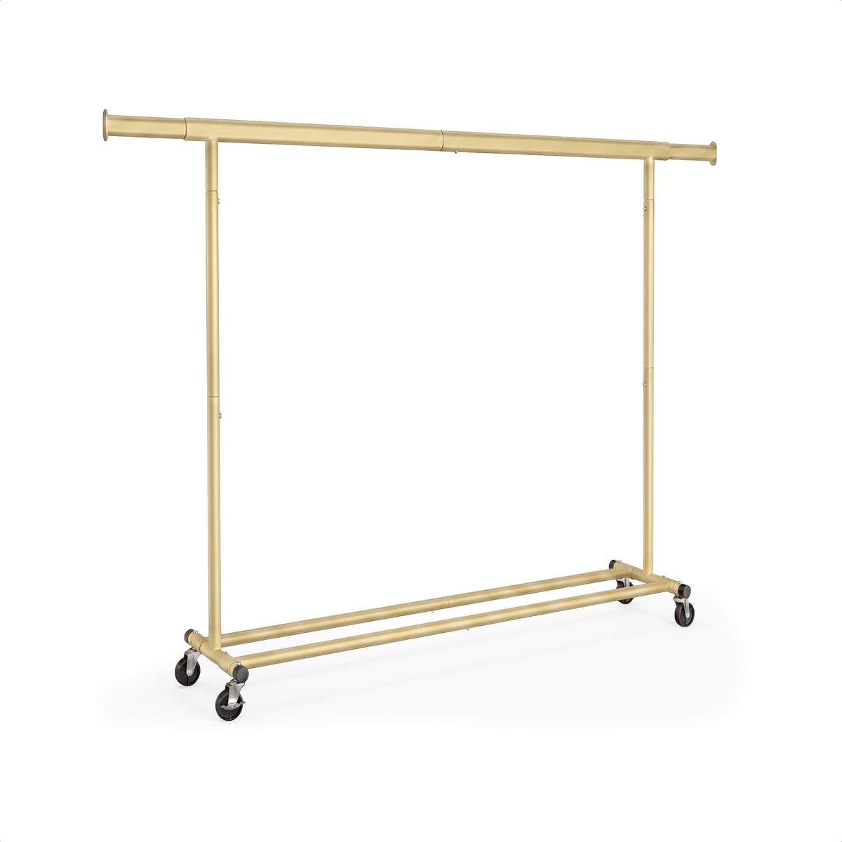 Kledingrek op Wieltjes - Opbergruimte - Extra Brede Kledingstang - Goud