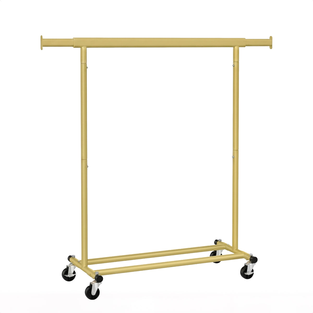 Kledingrek op Wieltjes - Stalen Kledingstang - Opbergruimte - Goud
