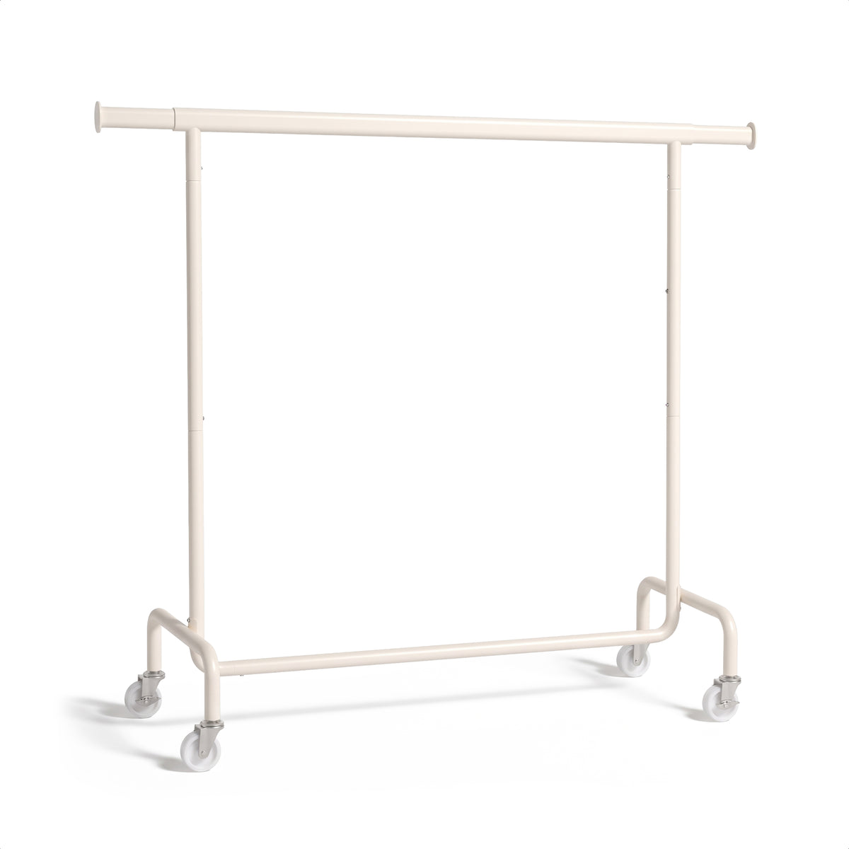 Kledingrek op Wieltjes - Stalen Kledingstang - 110 kg - Crème
