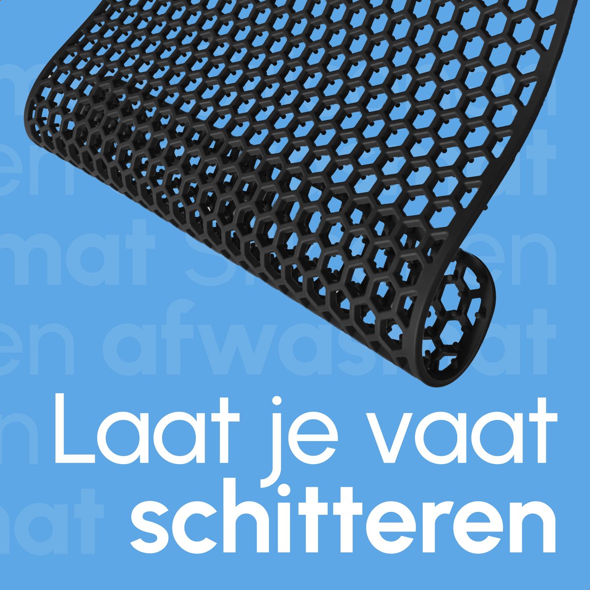 Gootsteenmat - Rechthoekig - Onderzetter - Zwart - 30 x 40 cm