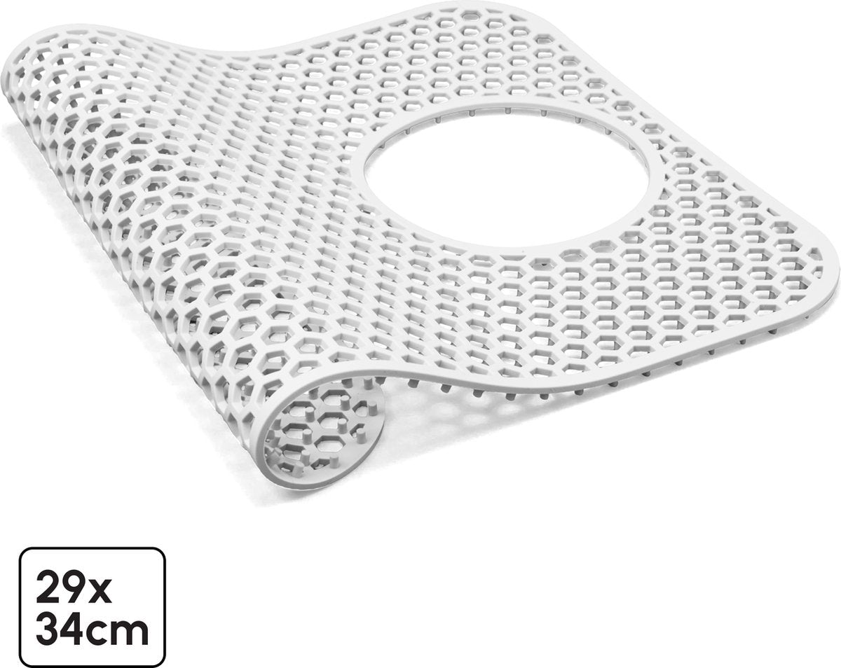 Gootsteenmat - Rechthoekig - Wit - 34 x 29 cm