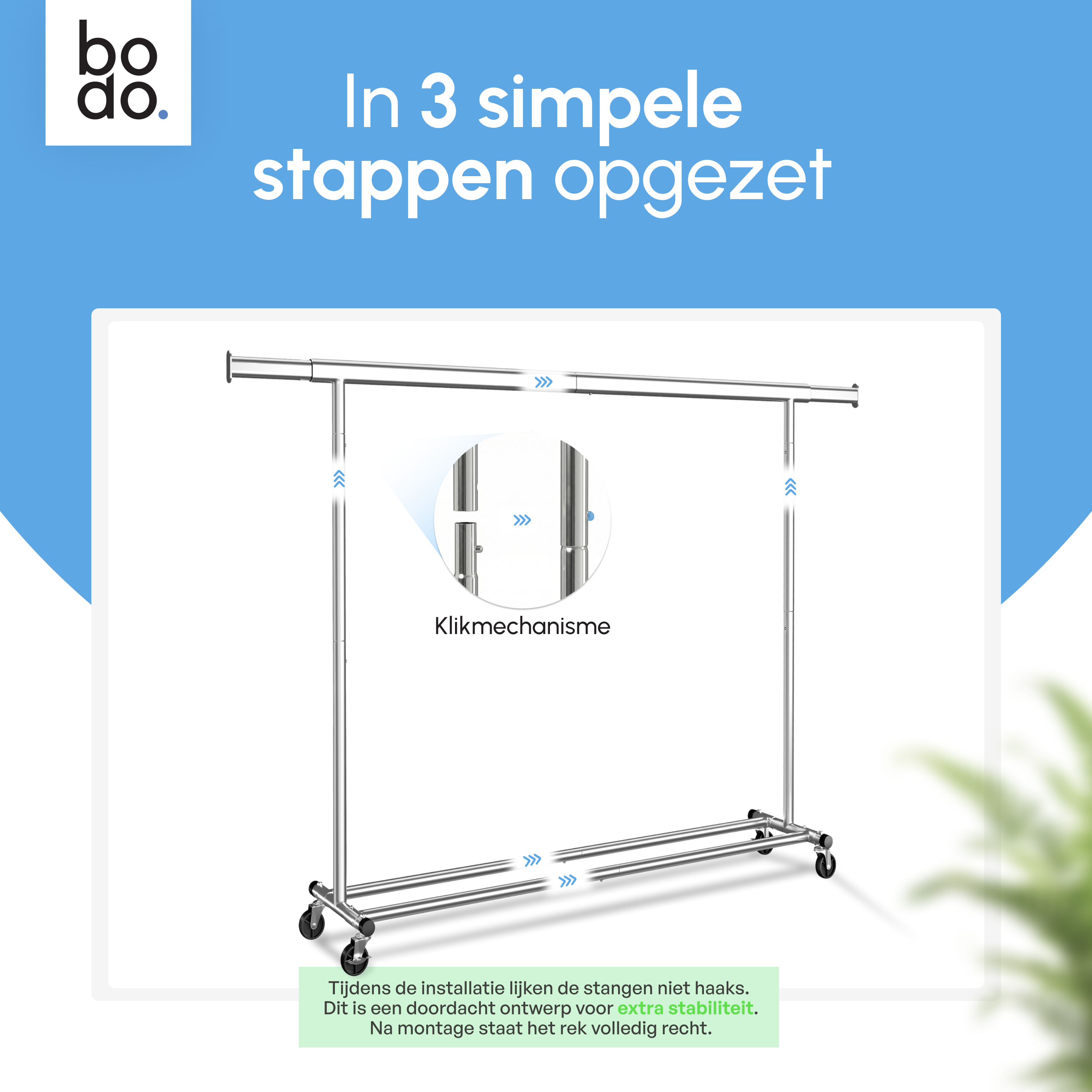 Kledingrek op Wieltjes - Opbergruimte - Extra Brede Kledingstang - Zilver