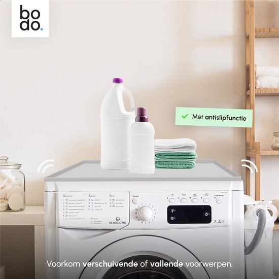 Bescherm Mat Voor Wasmachine & Droger - Silicone 60x50cm - Grijs