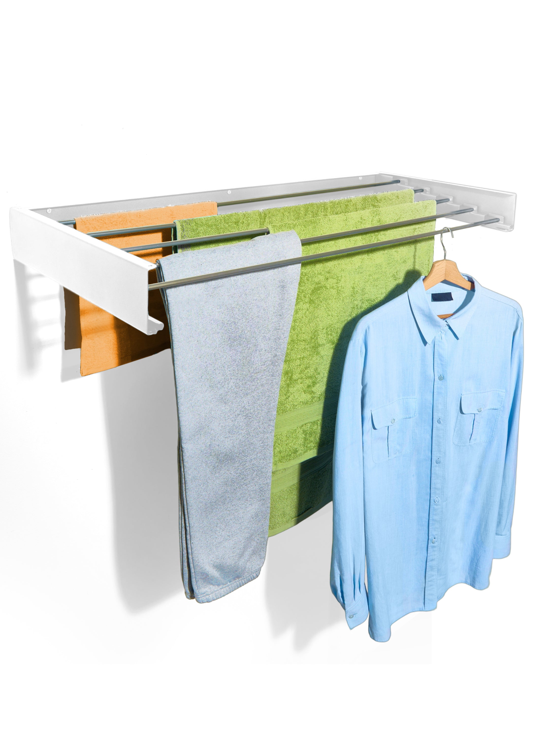 Inklapbaar wanddroogrek - 80cm 4m drooglengte - Wit