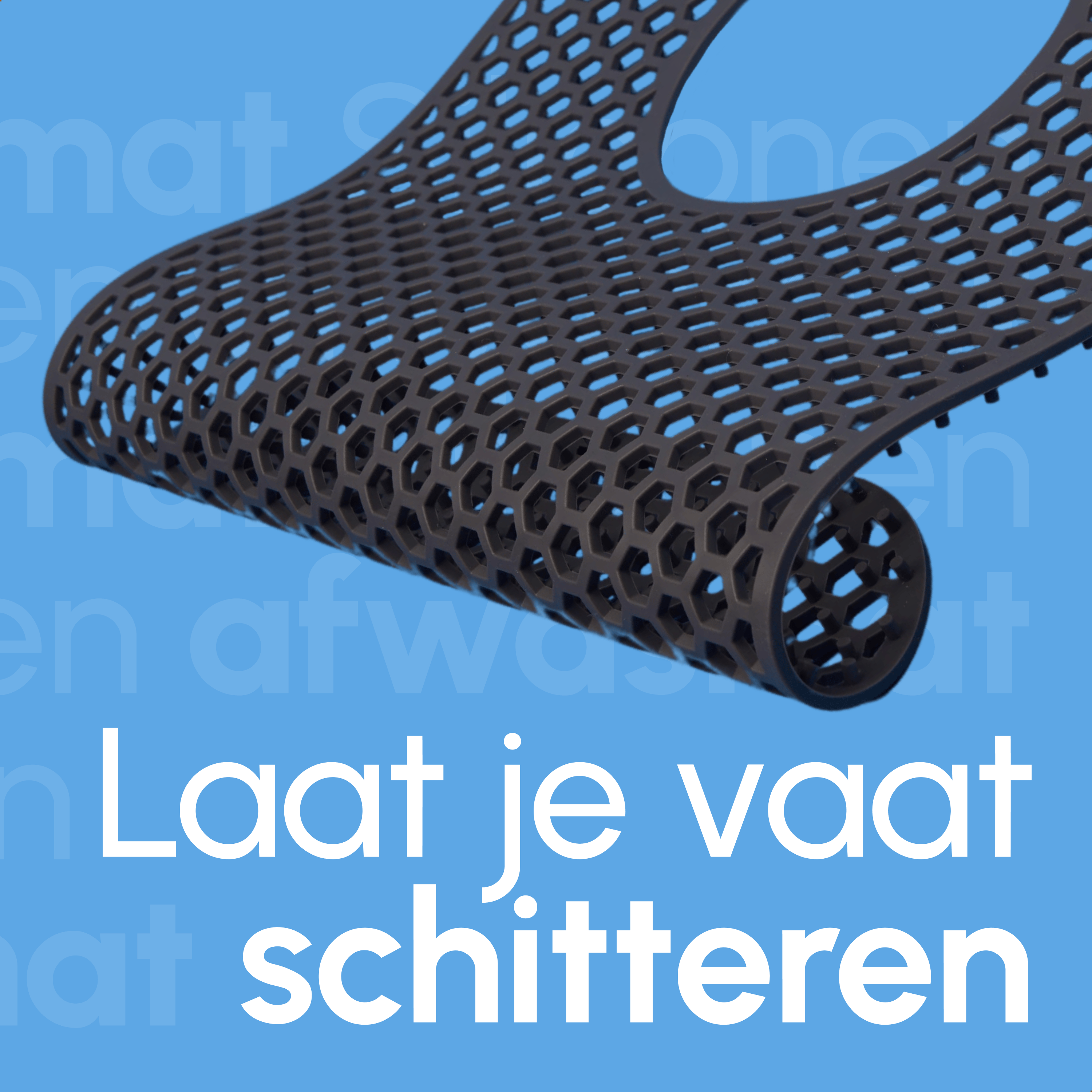 Gootsteenmat - Rechthoekig - Grijs - 34 x 29 cm