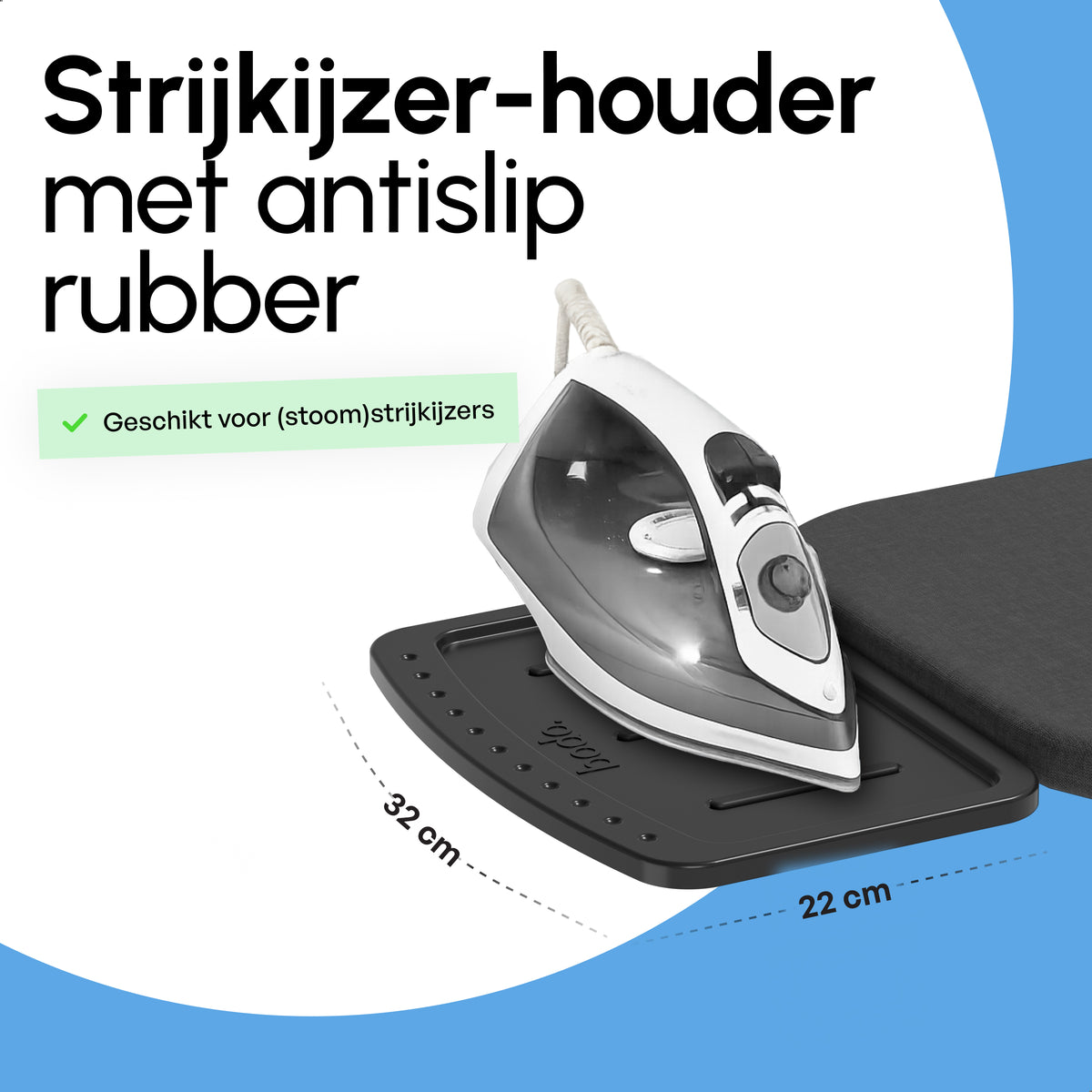 Strijkplank Smal - Verstelbaar - 109x33 cm - Ascend Slim - Zwart