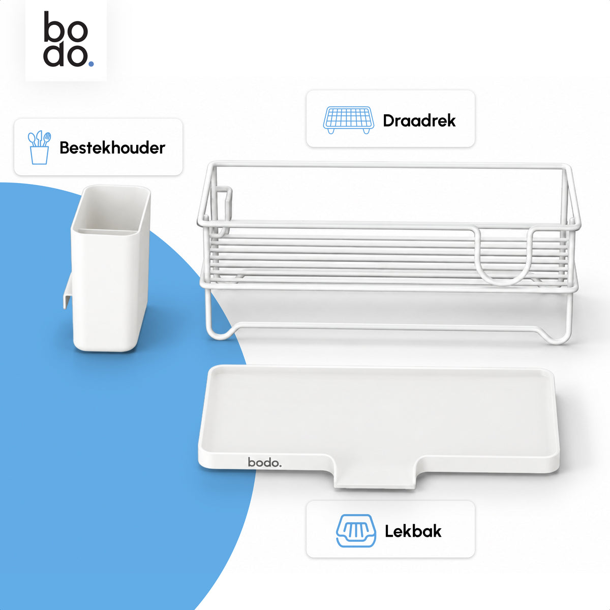 Afdruiprek - Gootsteen Organizer - Nido - Wit