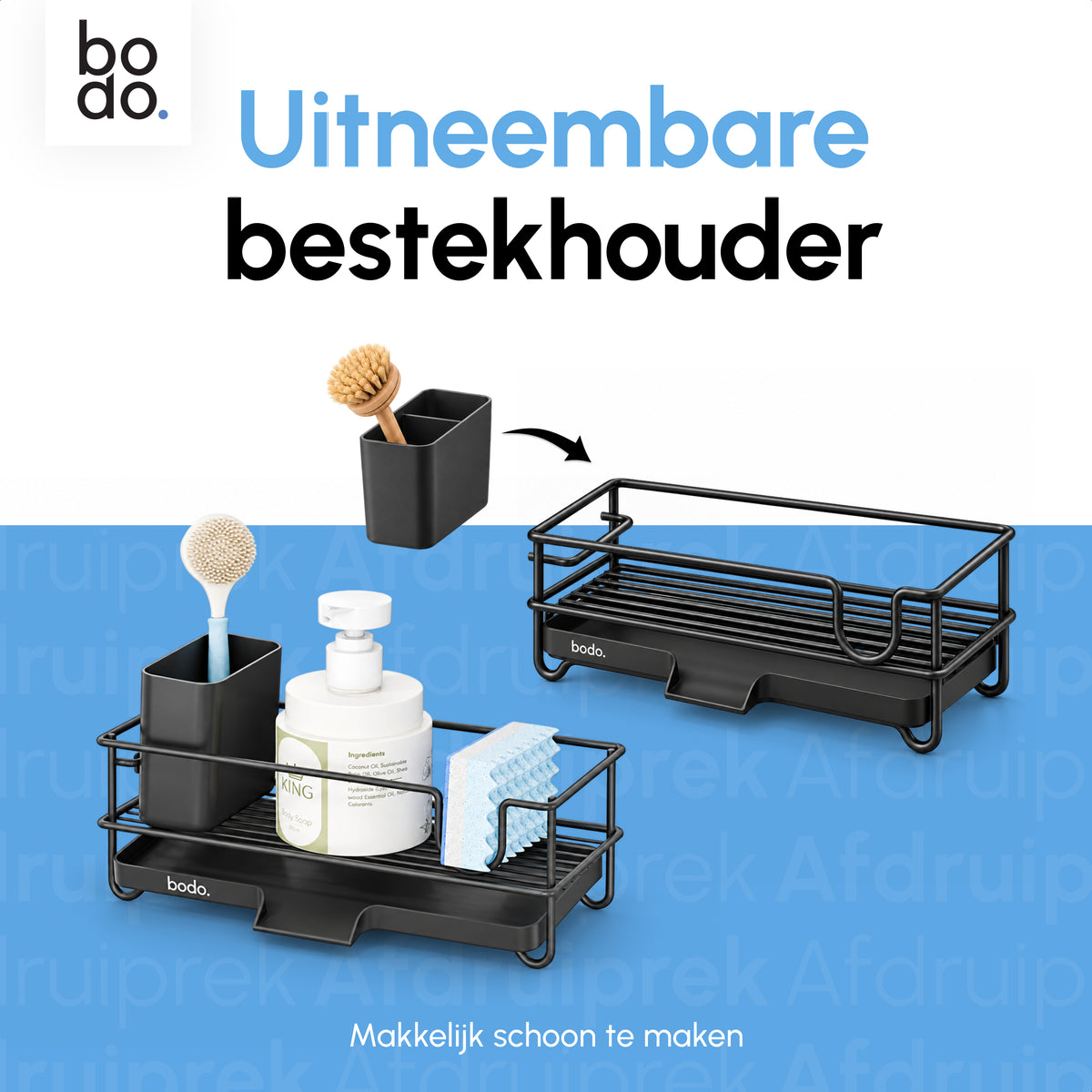 Afdruiprek - Gootsteen Organizer - Nido - Zwart