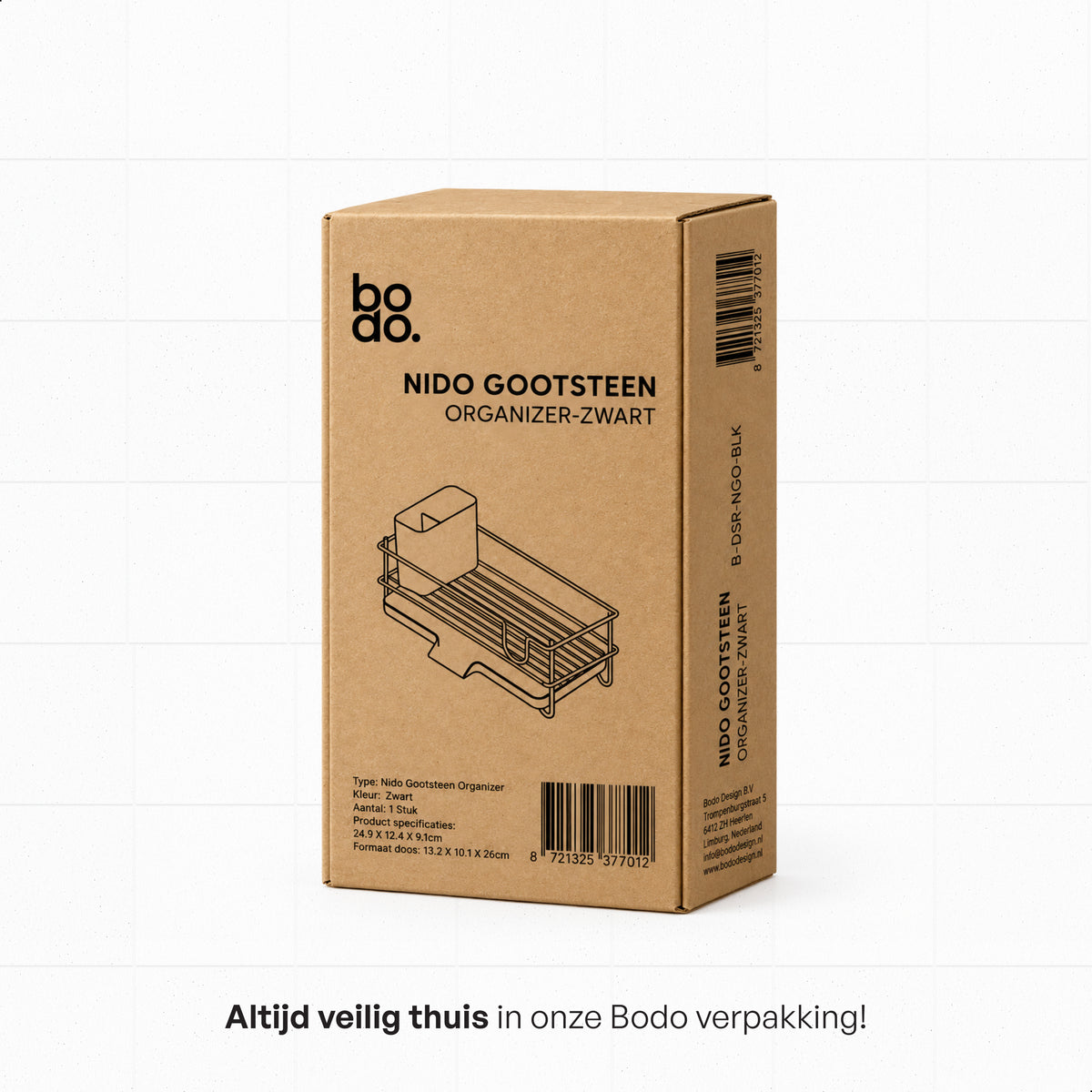 Afdruiprek - Gootsteen Organizer - Nido - Zwart