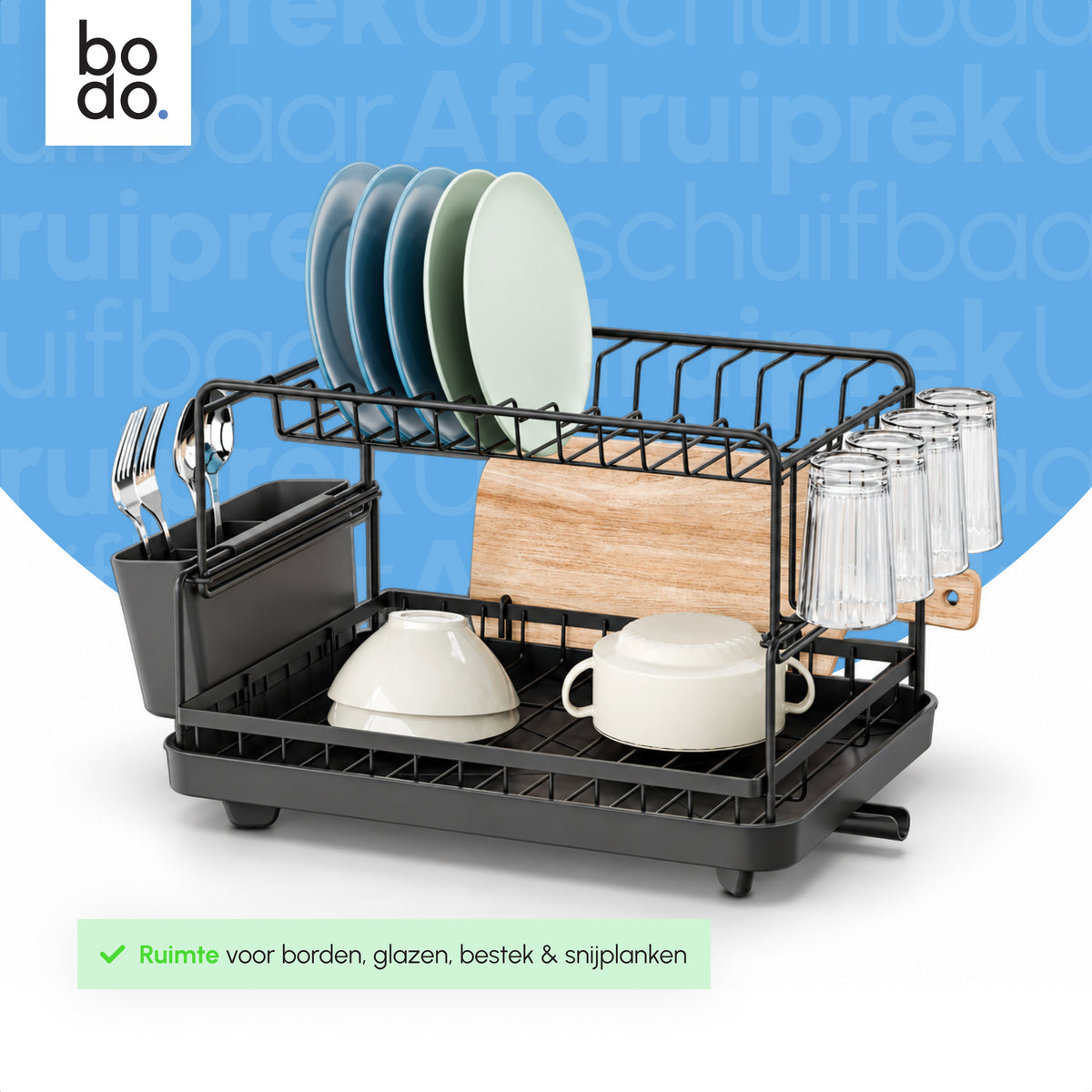 Afdruiprek - Twee Lagen - Nido Duo - Zwart