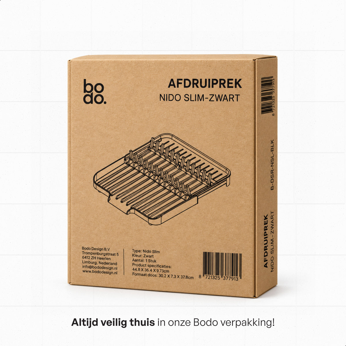 Afdruiprek - Met Afdruipgoot - Nido Slim - Zwart