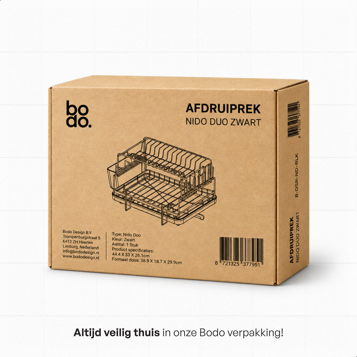Afdruiprek - Twee Lagen - Nido Duo - Zwart