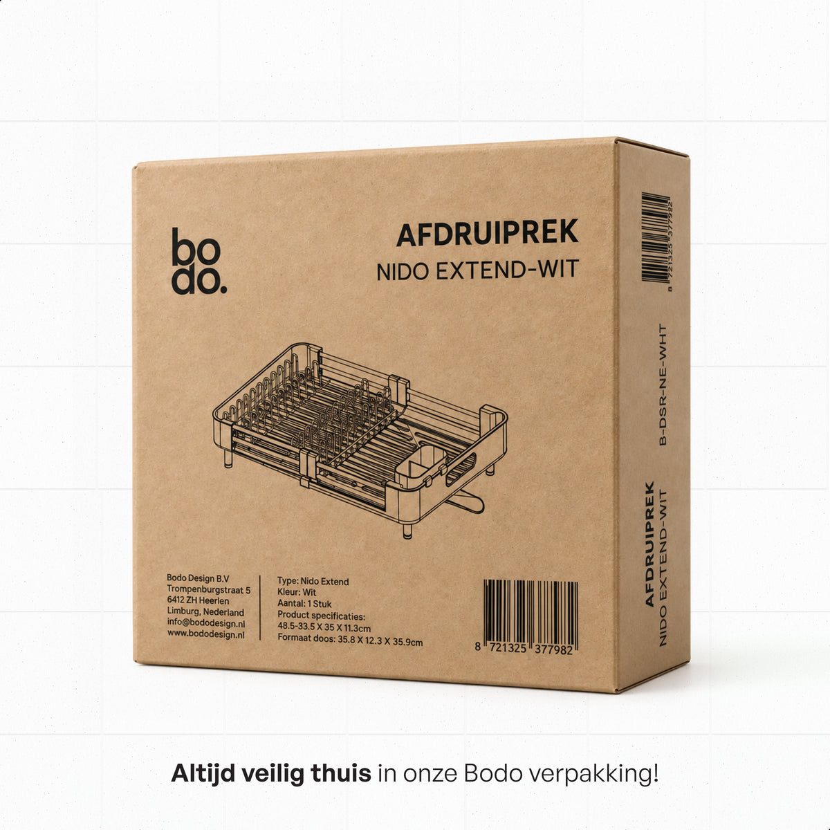 Afdruiprek - Uitschuifbaar - Nido Extend - Wit