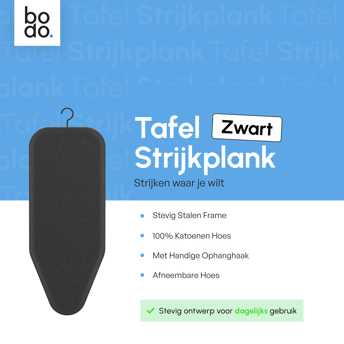 Mini Strijkplank - Tafelmodel - Ascend Mini - Zwart