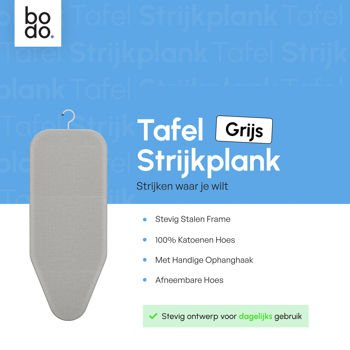 Mini Strijkplank - Tafelmodel - Ascend Mini - Grijs