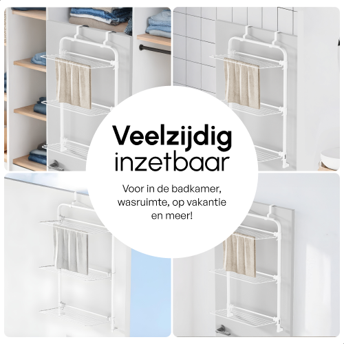 Droogrek Hangend - 10m - Ophangbaar aan Deur of Wand - Wit - Beschadigd/Geretourneerd
