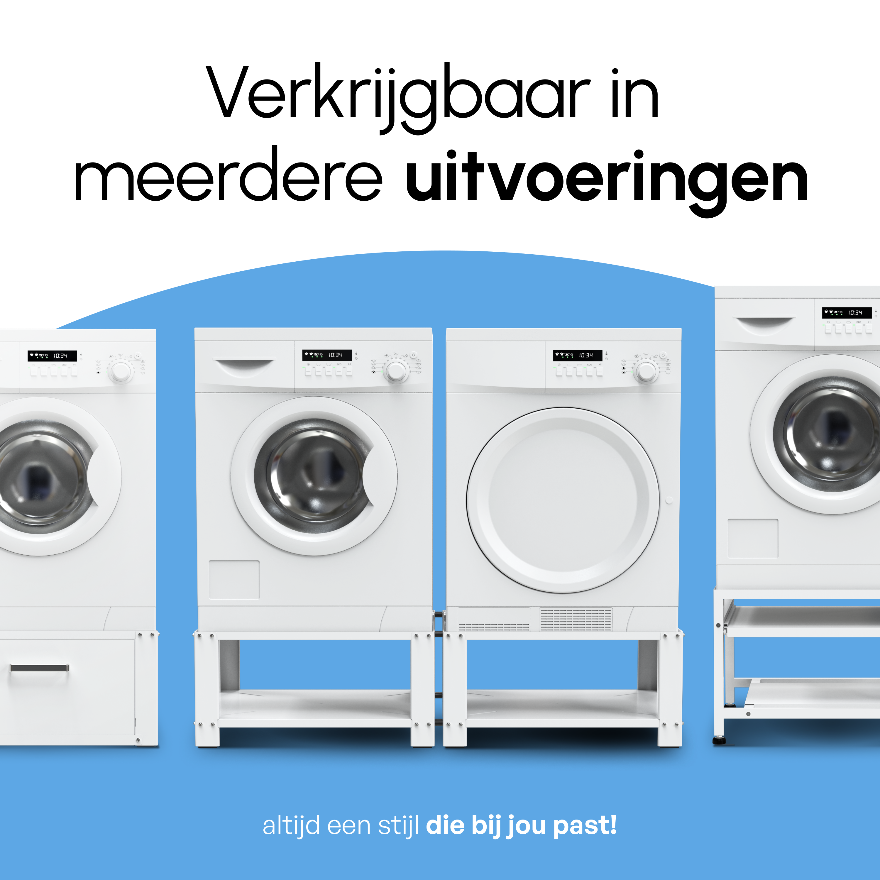 Wasmachine Verhoger - Dubbele Verhoger Met Legplank - Wit