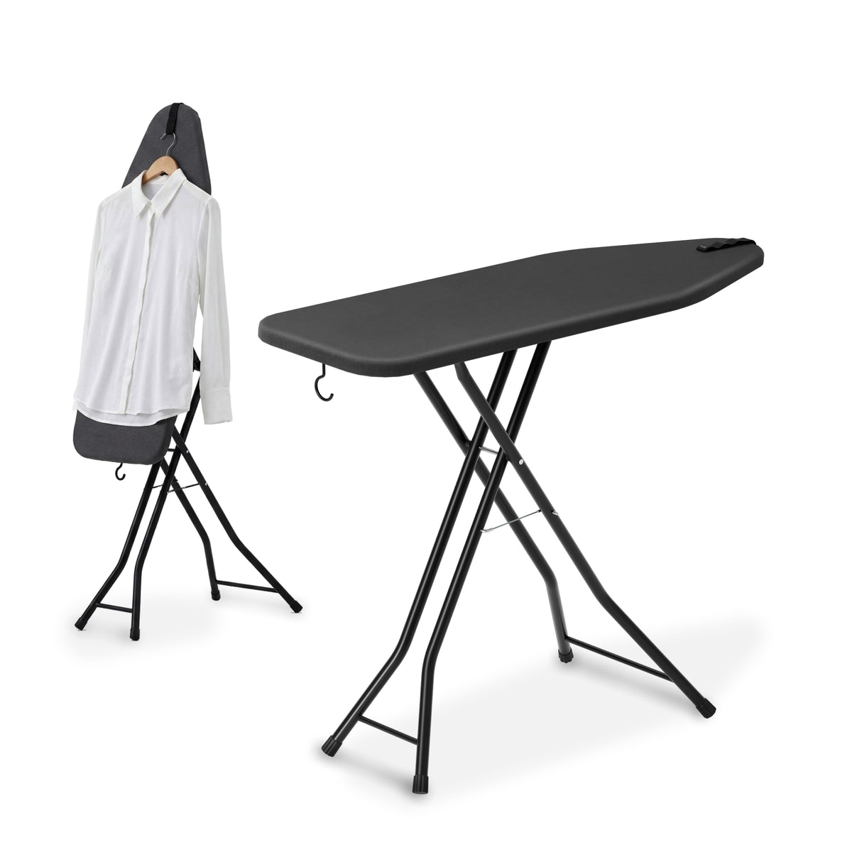 Strijkplank 135x46 cm - Verticaal Stomen - Ascend Flex - Zwart