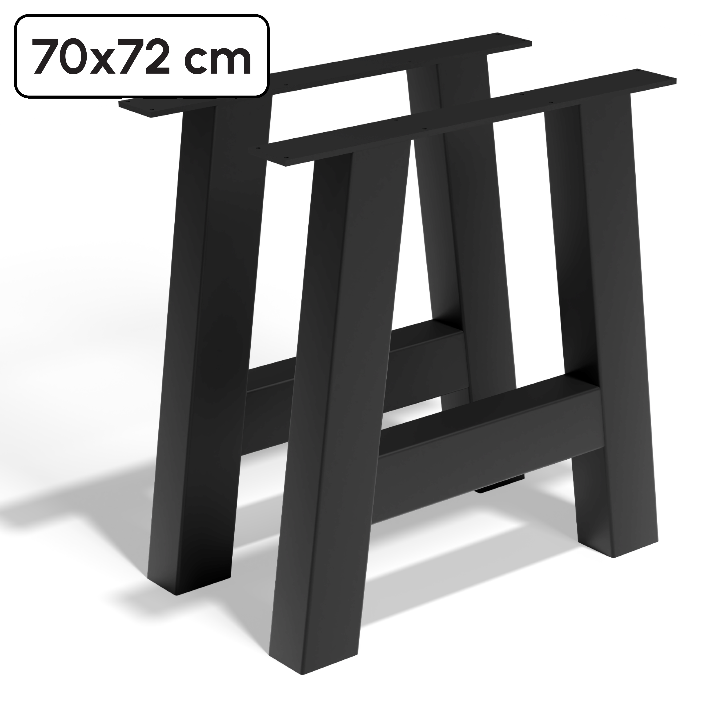 Tafelpoten - Stalen onderstel A 70x72cm Set