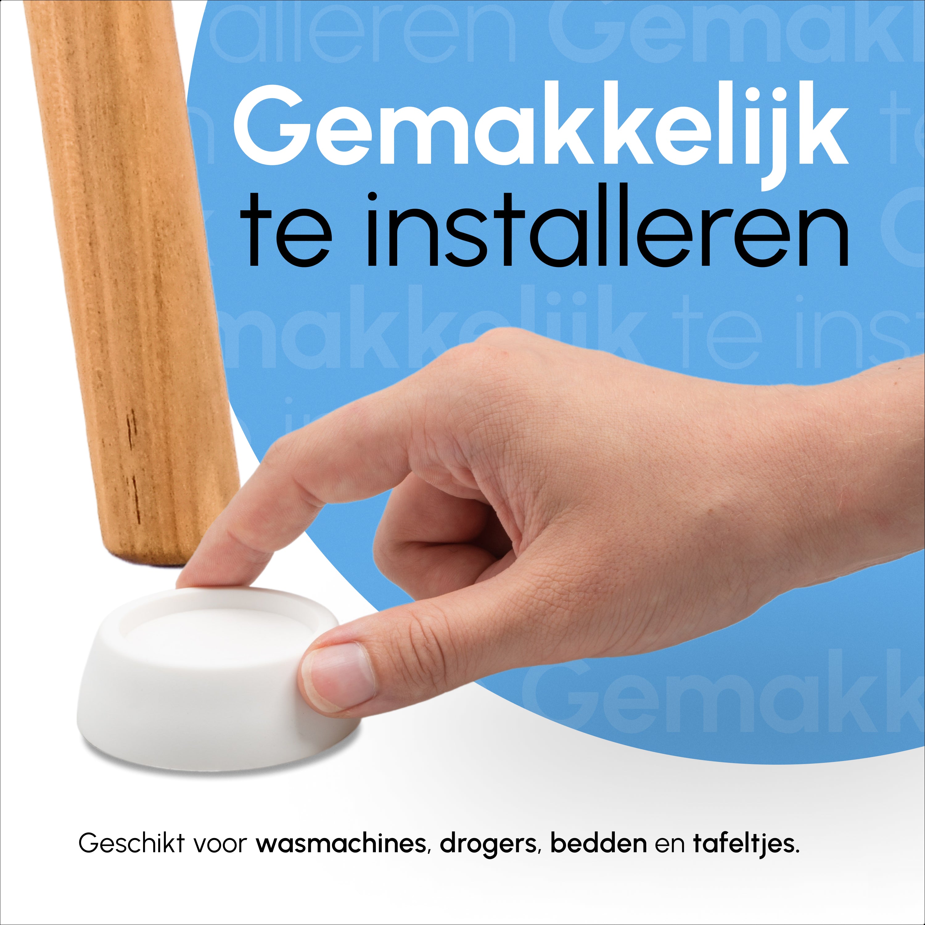 Trillingsdempers - Wit - Voetjes voor wasmachine & droger