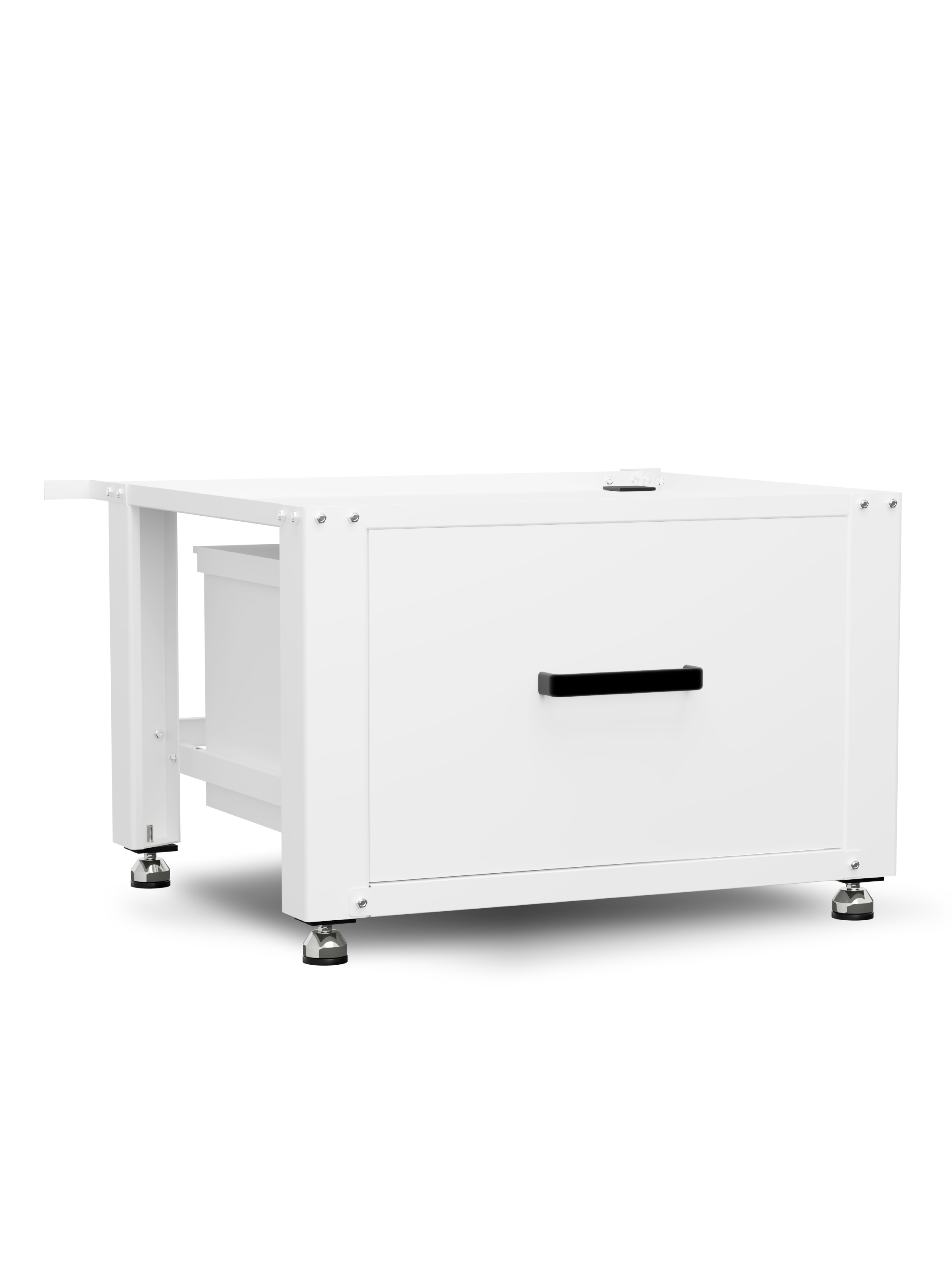 Wasmachine Verhoger met Opberglade - Wit - 61x58x48 cm