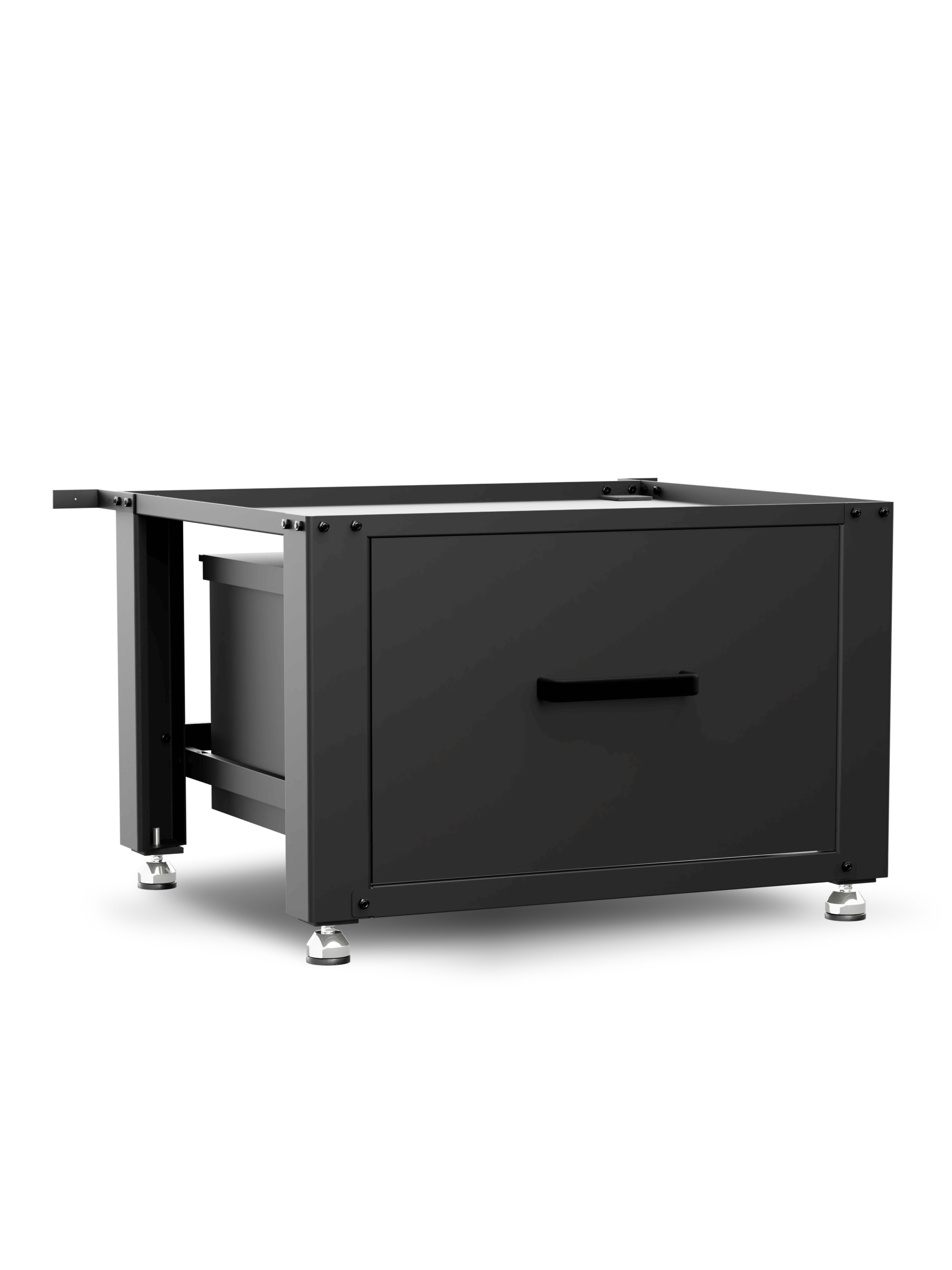 Wasmachine Verhoger met Opberglade - Zwart - 61x58x48 cm