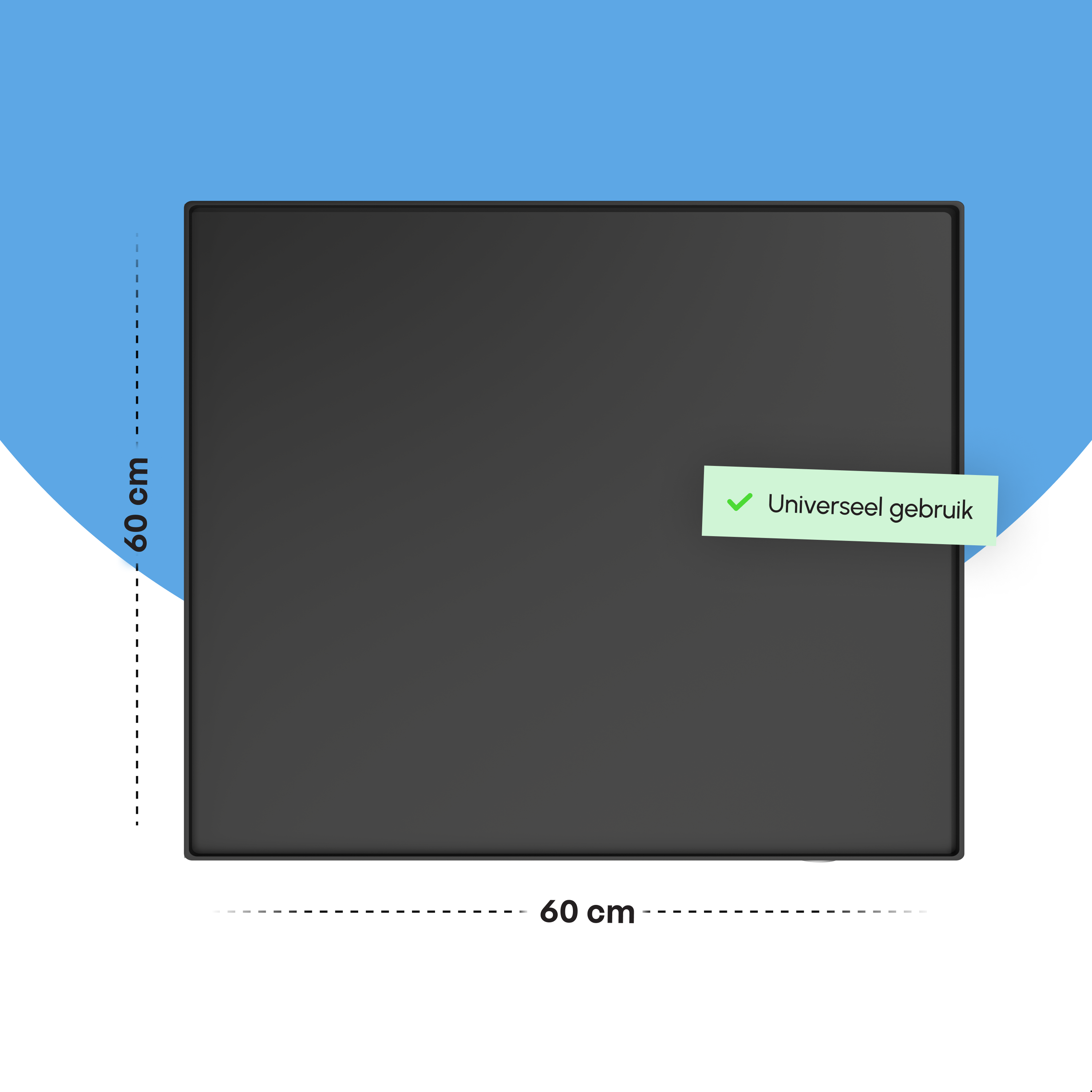 E Bescherm Mat Voor Wasmachine & Droger - Silicone 60x60cm - Zwart - Beschadigd/Geretourneerd
