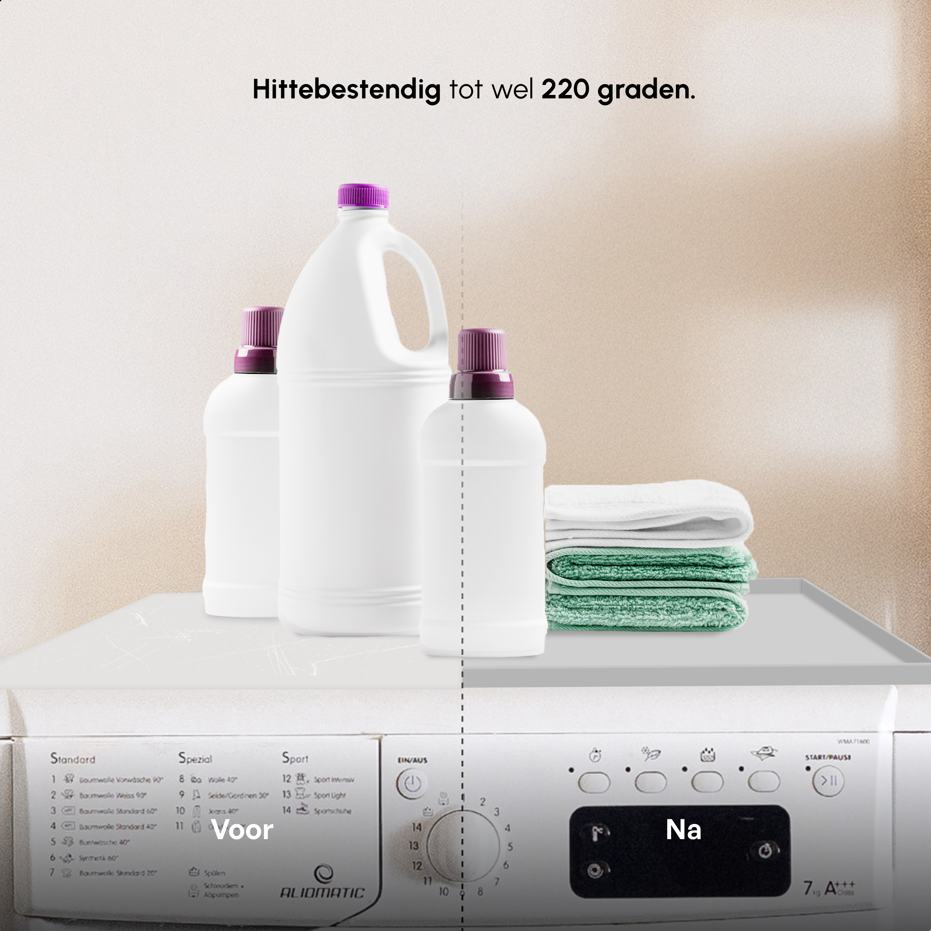 Bescherm Mat Voor Wasmachine & Droger - Silicone 60x60cm - Grijs