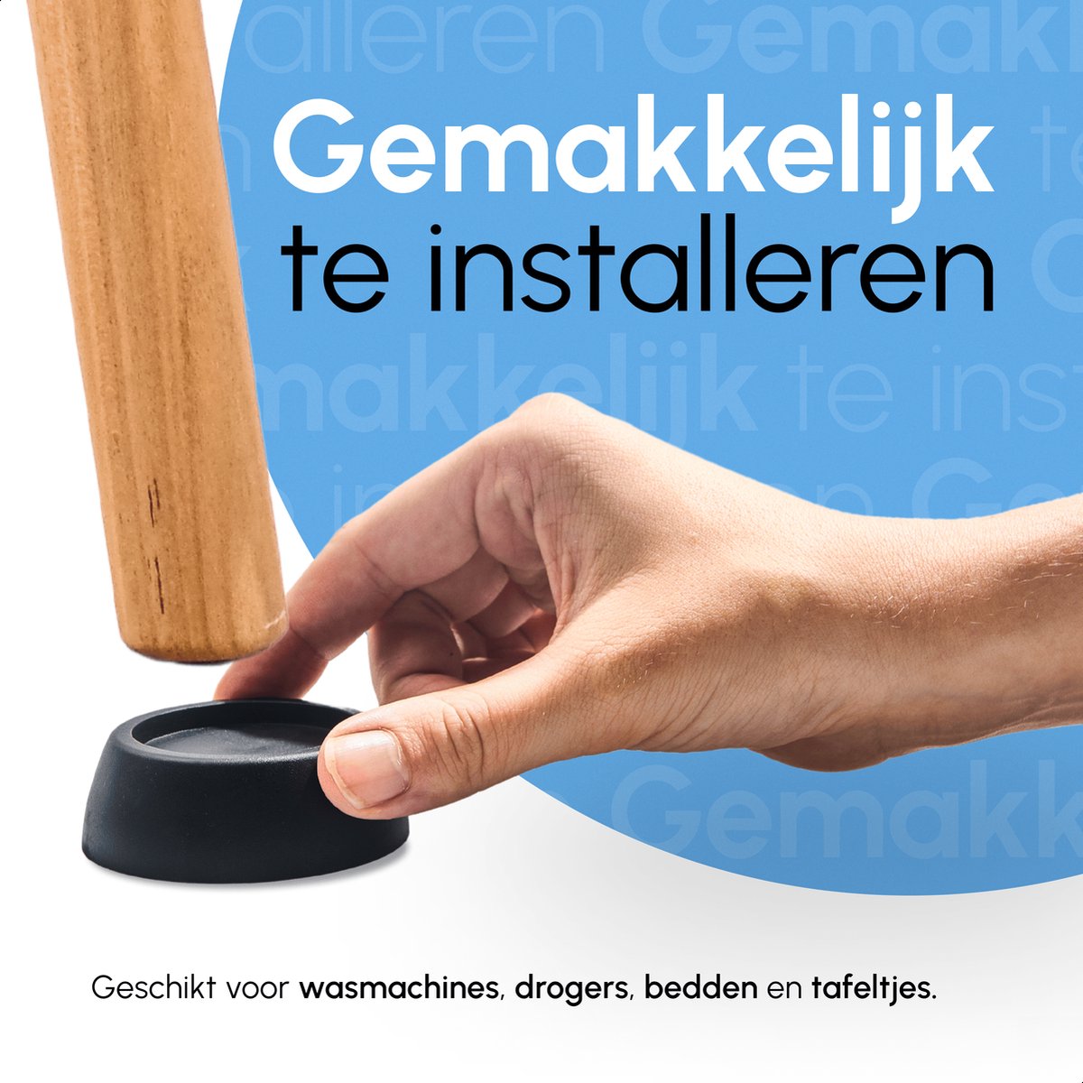 Trillingsdempers - Zwart - Voetjes voor wasmachine & droger