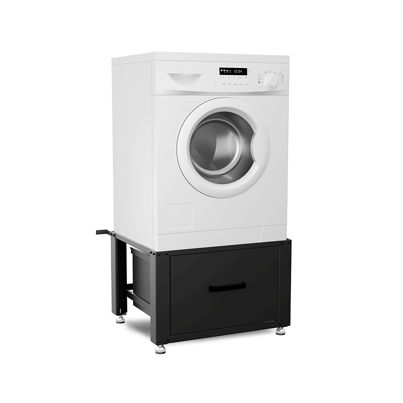 Wasmachine Verhoger met Opberglade - Zwart - 61x58x48 cm
