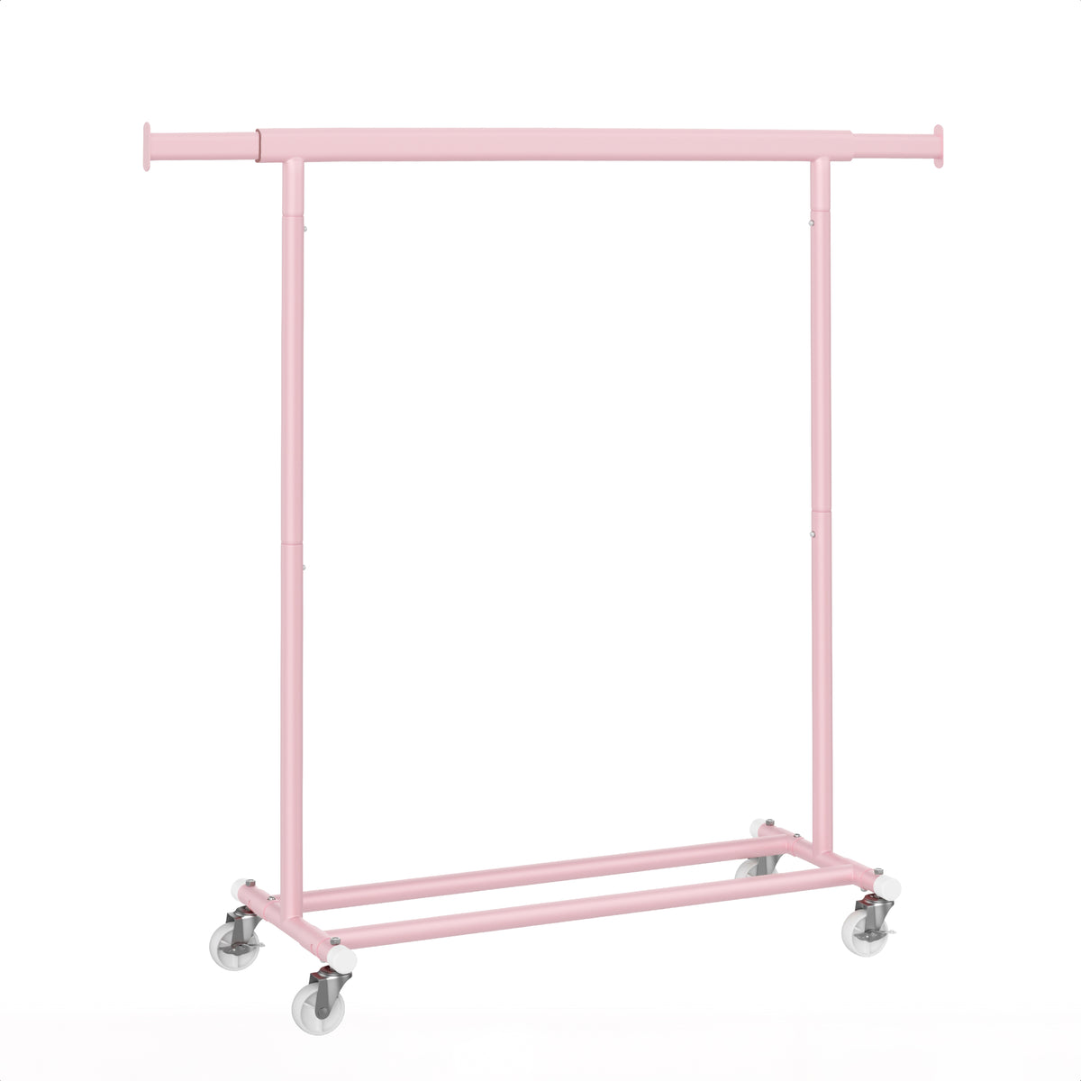 Kledingrek op Wieltjes - Stalen Kledingstang - Opbergruimte - Roze