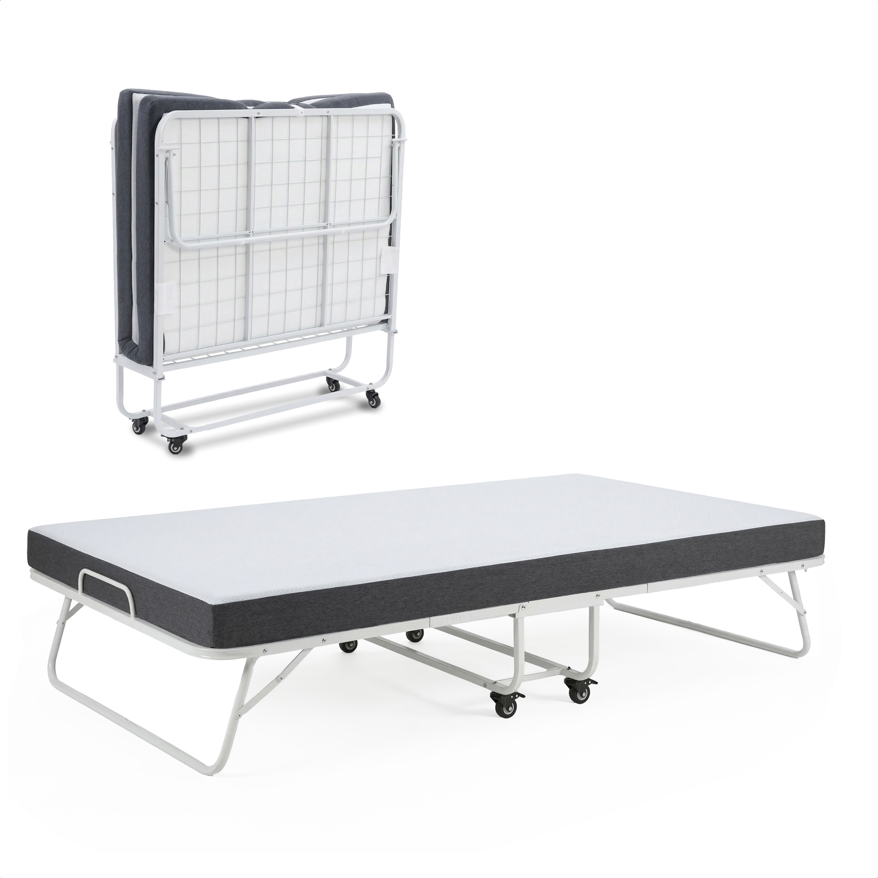 Logeerbed 120×200 met Matras - Vouwbed - Luxe - tot 250 kg - Wit