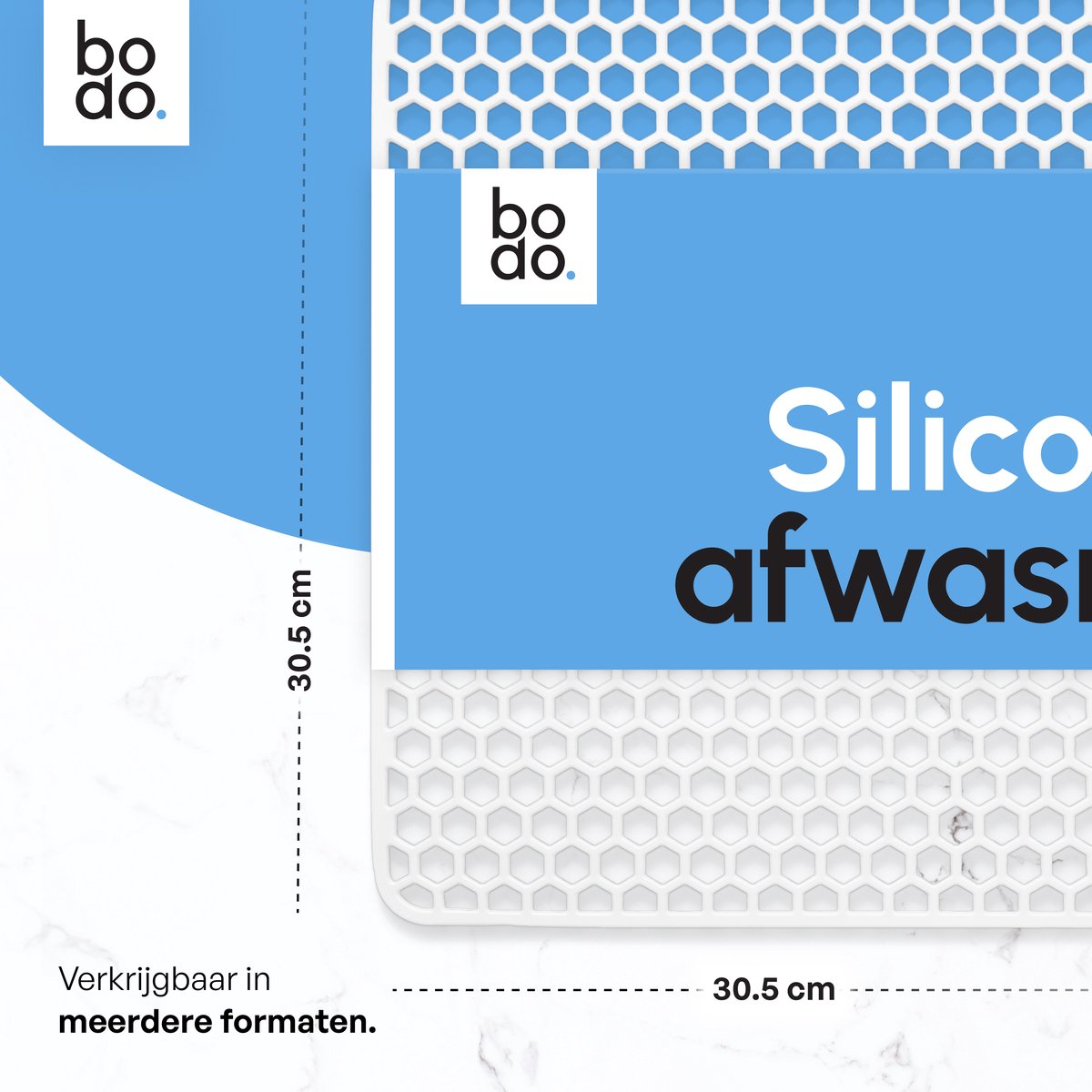 Gootsteenmat - Vierkant - Onderzetter - Wit - 30.5 x 30.5 cm