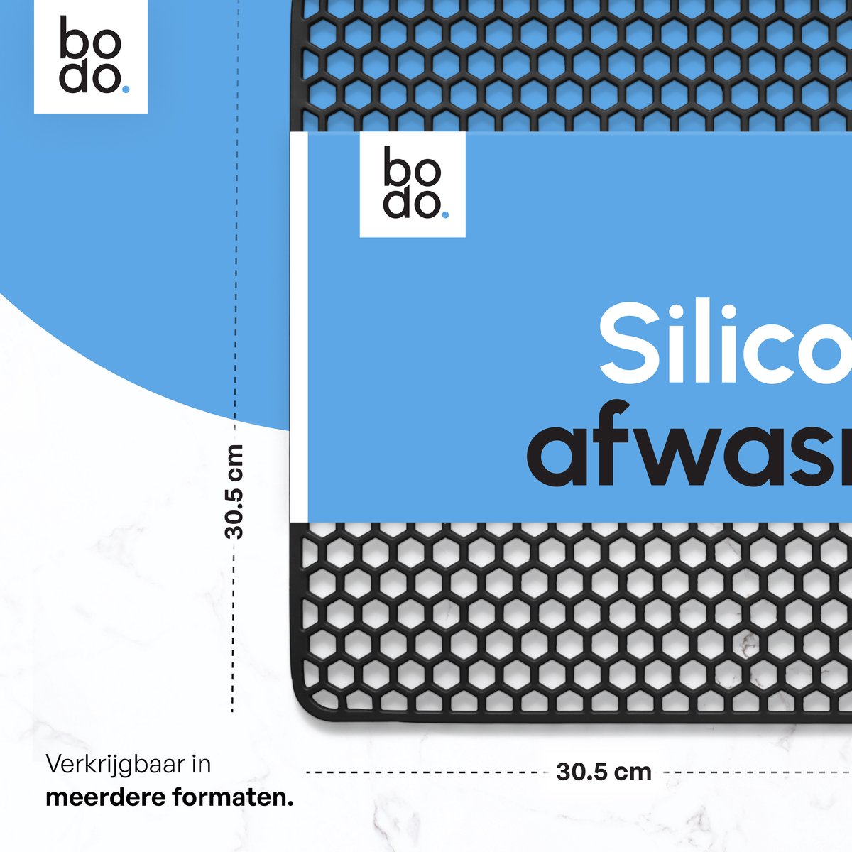 Gootsteenmat - Vierkant - Onderzetter - Zwart - 30.5 x 30.5 cm