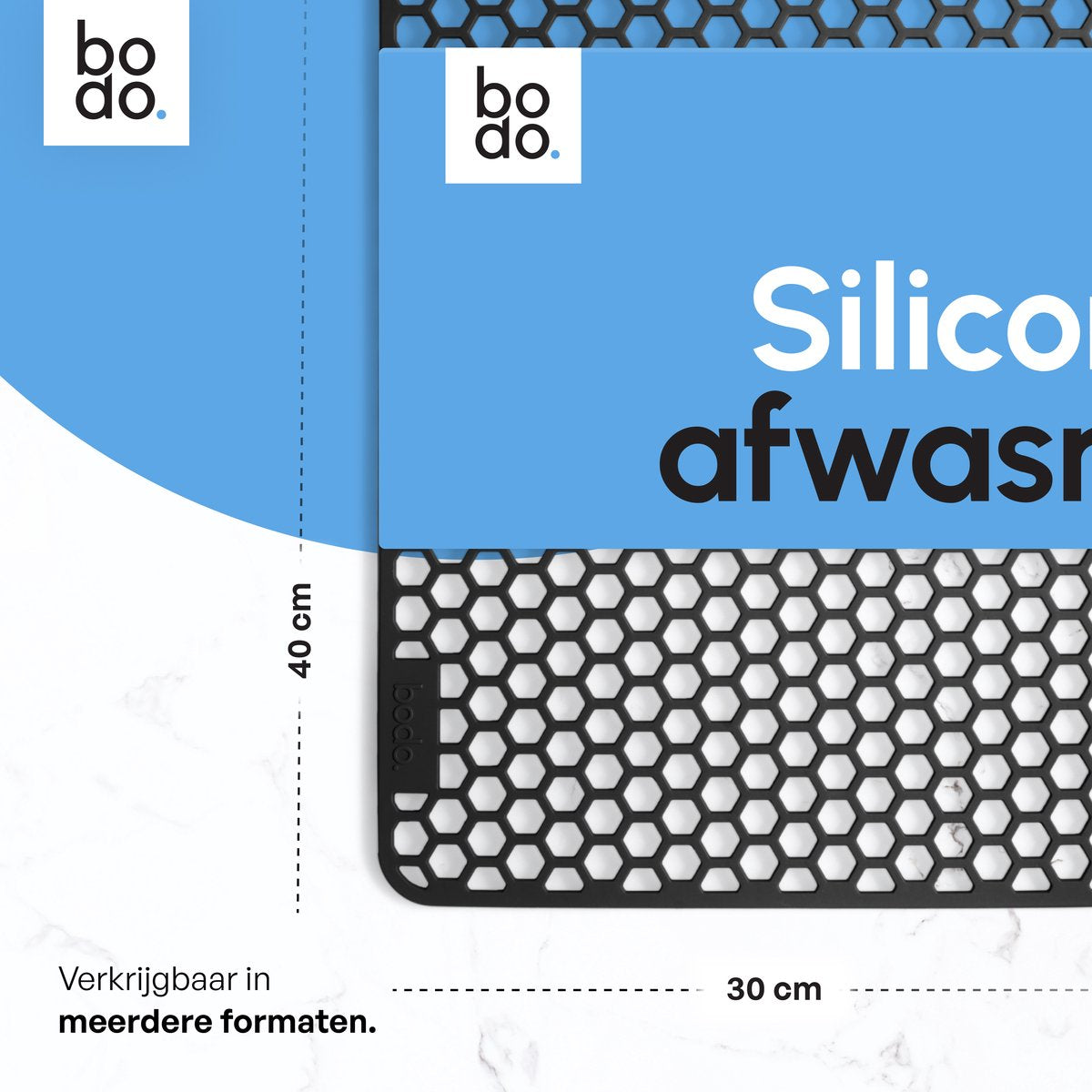 Gootsteenmat - Rechthoekig - Onderzetter - Zwart - 30 x 40 cm