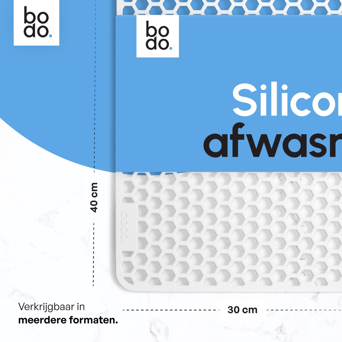 Gootsteenmat - Rechthoekig - Onderzetter - Wit - 30 x 40 cm