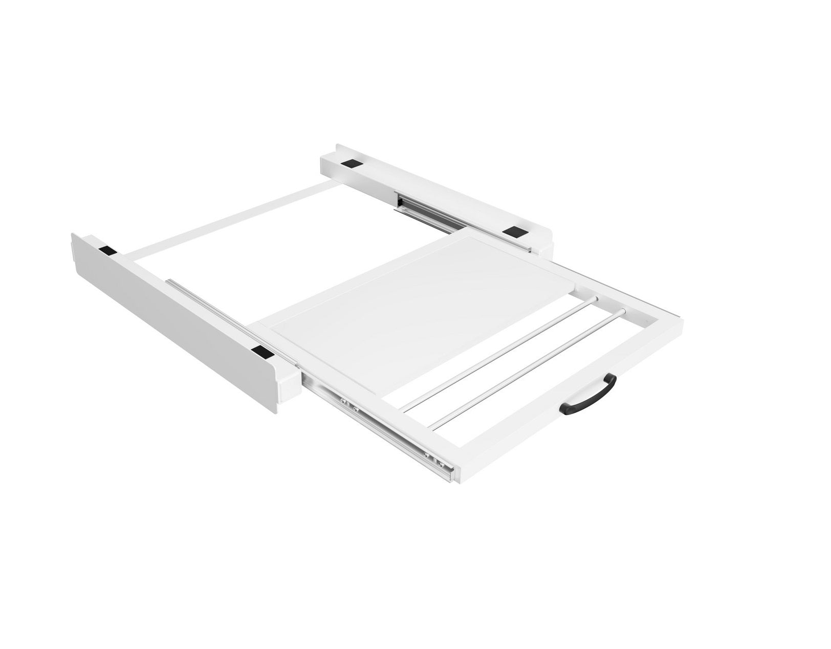 Stapelkit met Handdoekhouder en Inlegbare Plank - Wasmachine en Droger - Wit
