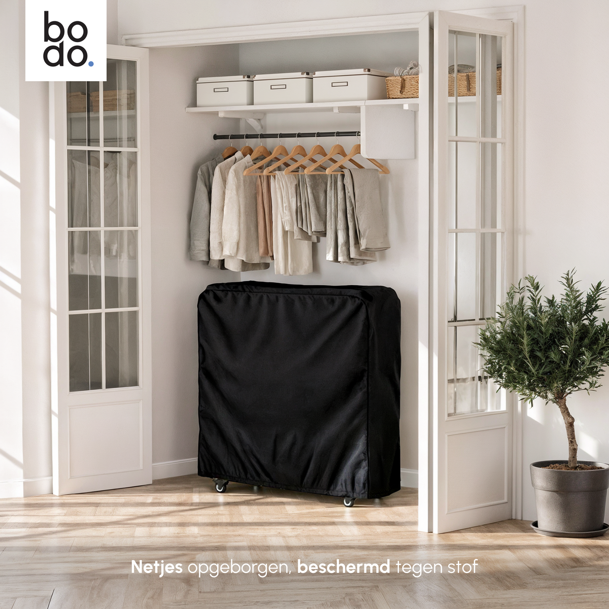 Logeerbed 80×200 met Matras - Vouwbed - Luxe - 250 kg - Zwart