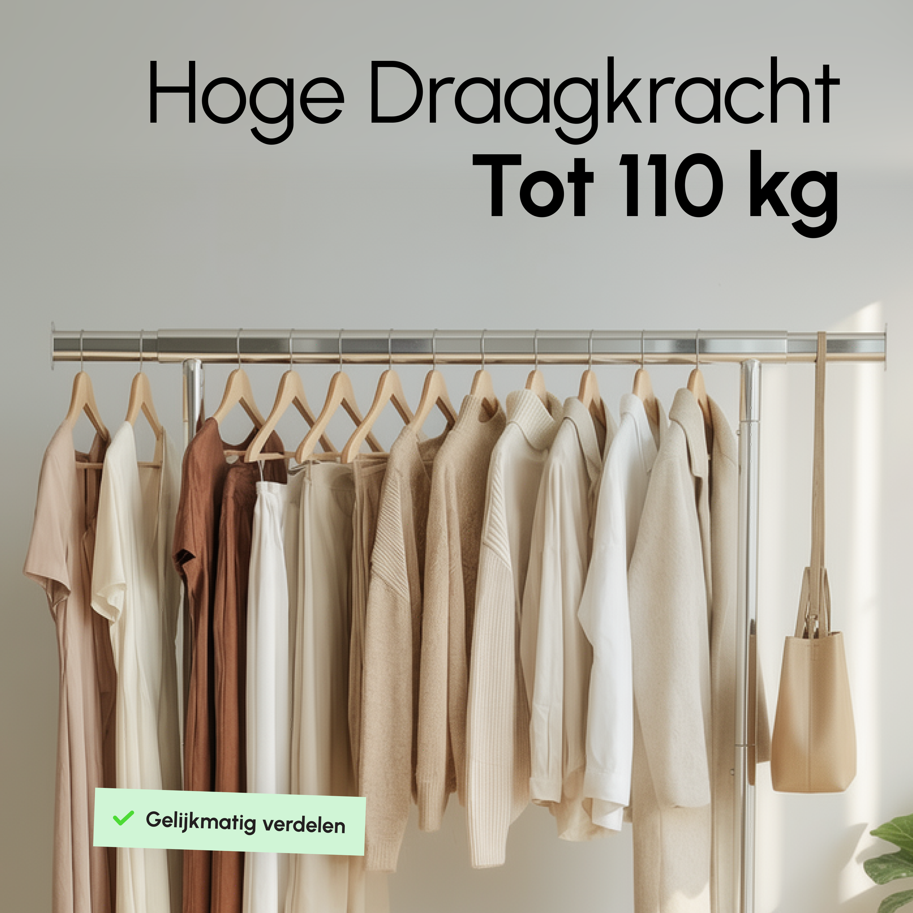 Kledingrek op Wieltjes - Opbergruimte - Extra Brede Kledingstang - Zwart