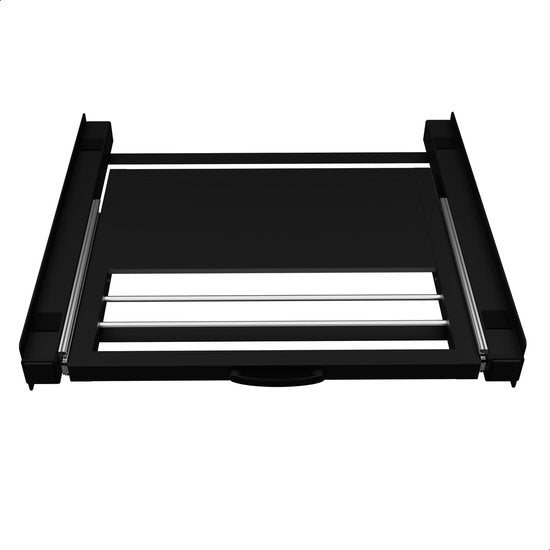 Stapelkit voor Wasmachine en Droger - Stapelkit met Handdoekhouder - Inlegbare Plank - Zwart
