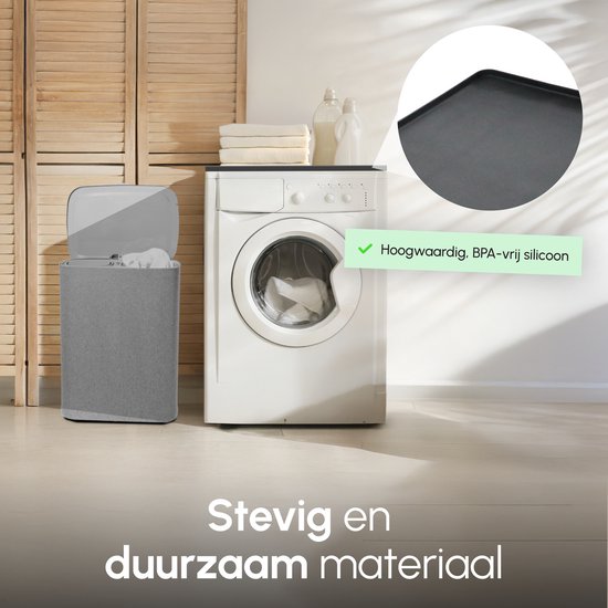 Bescherm Mat Voor Wasmachine & Droger - Silicone 60x50cm - Zwart
