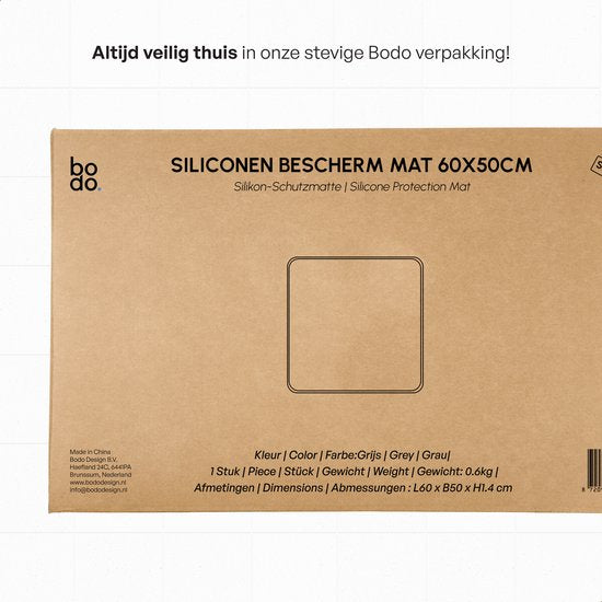Bescherm Mat Voor Wasmachine & Droger - Silicone 60x50cm - Grijs
