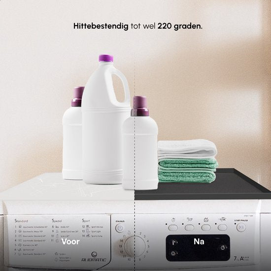 Bescherm Mat Voor Wasmachine & Droger - Silicone 60x50cm - Zwart