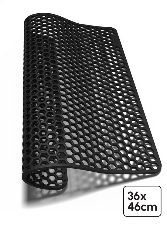 Gootsteenmat - Rechthoekig - Zwart - 36 x 46 cm - Voor 40 x 50 cm Wasbak