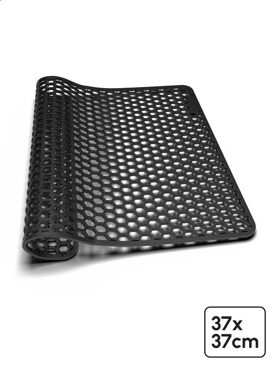 Gootsteenmat - Vierkant - Zwart - 37 x 37 cm - Voor 40 x 40 cm Wasbak