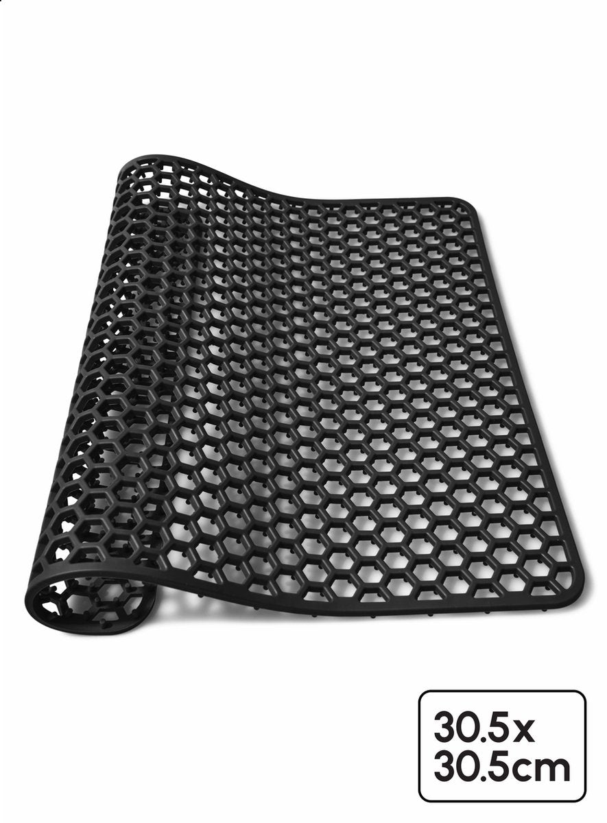 Gootsteenmat - Vierkant - Onderzetter - Zwart - 30.5 x 30.5 cm