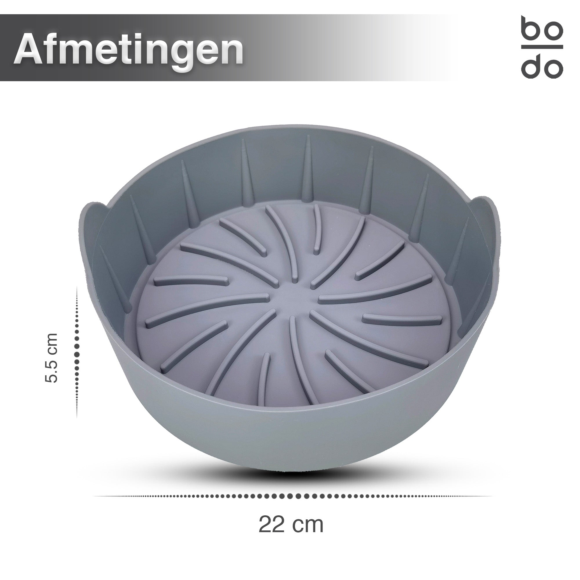 bodo home airfryer bakje siliconen verschillende afmetingen 16 19 22
