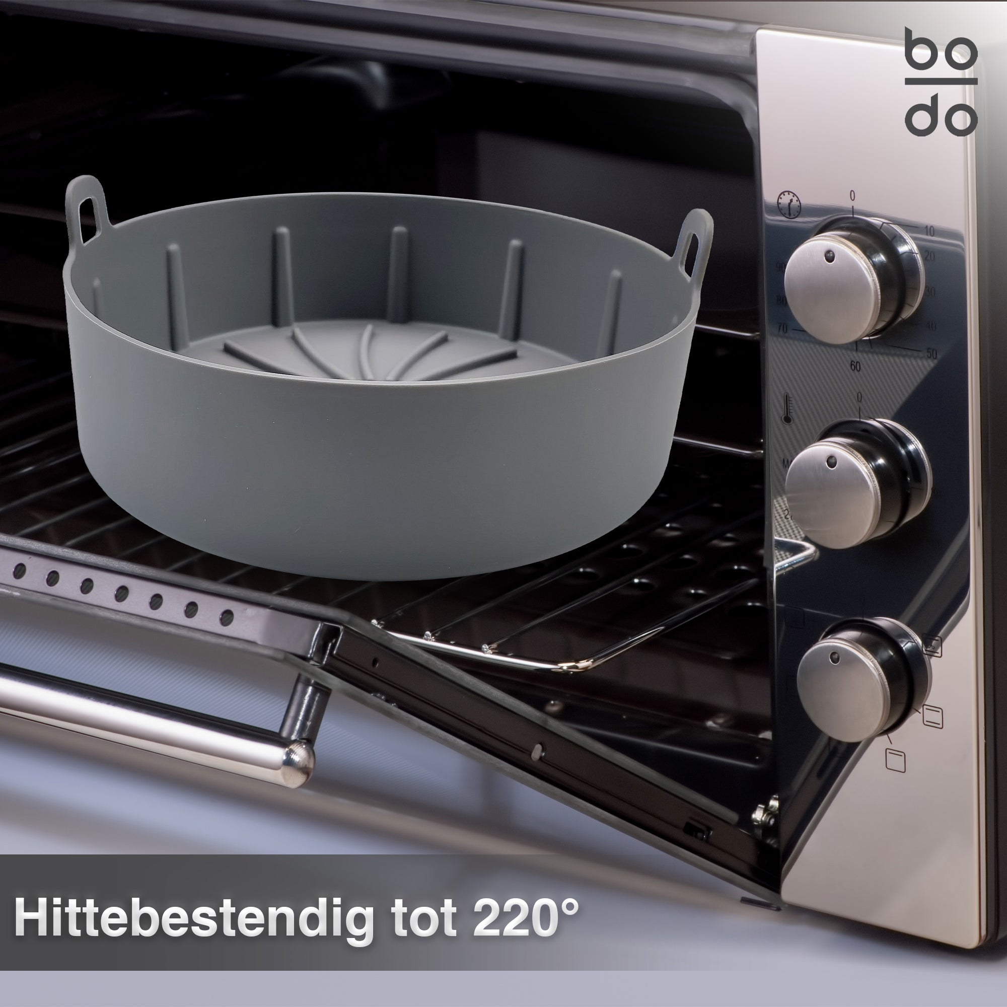 bodo home airfryer bakje siliconen verschillende afmetingen 16 19 22