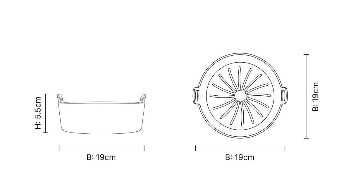 Bodo® Airfryer Basket - Airfryer Accessories - 19 cm - Grey