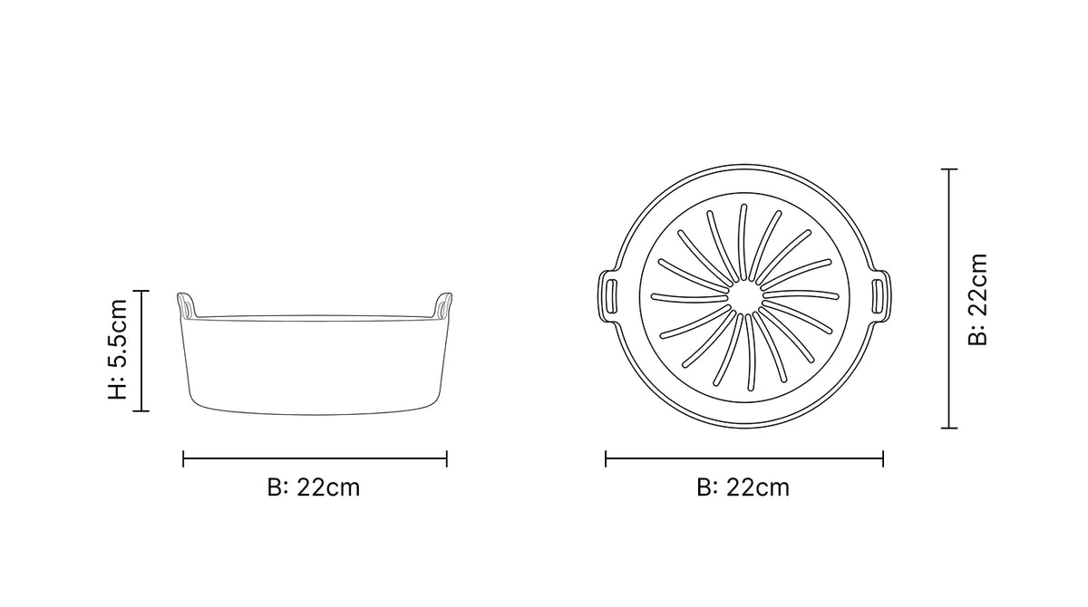 Airfryer Bakje - 22 cm - Grijs